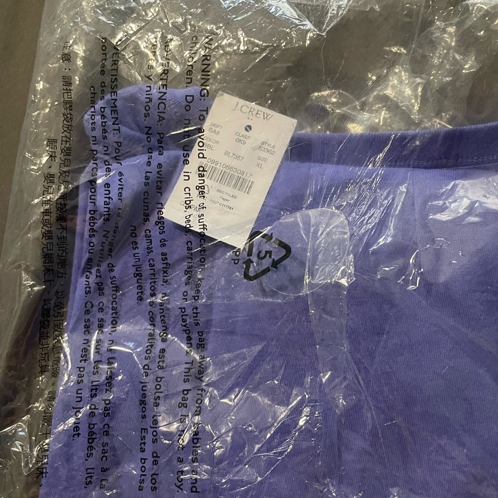 New mens JCrew purple cotton casual shirt sleeve crew neck tee Xl - Picture 3 of 6